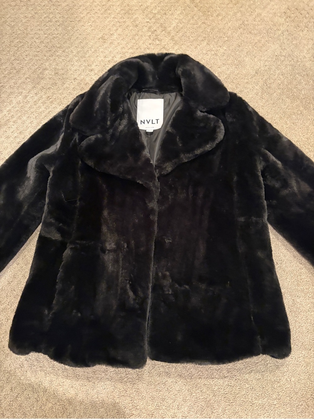 NVLT Black Faux Fur Teddy Jacket